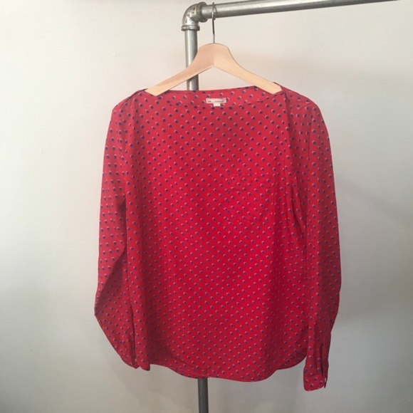 Gap Red, Blue, and Orange Polka Dot Blouse - Picture 1 of 8